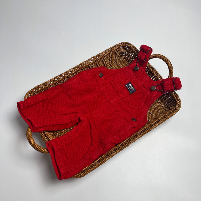 Corduroy shortalls, red