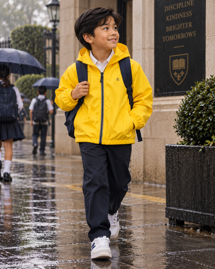 Petit Bateau Yellow Hooded Windbreaker Jacket | Kids