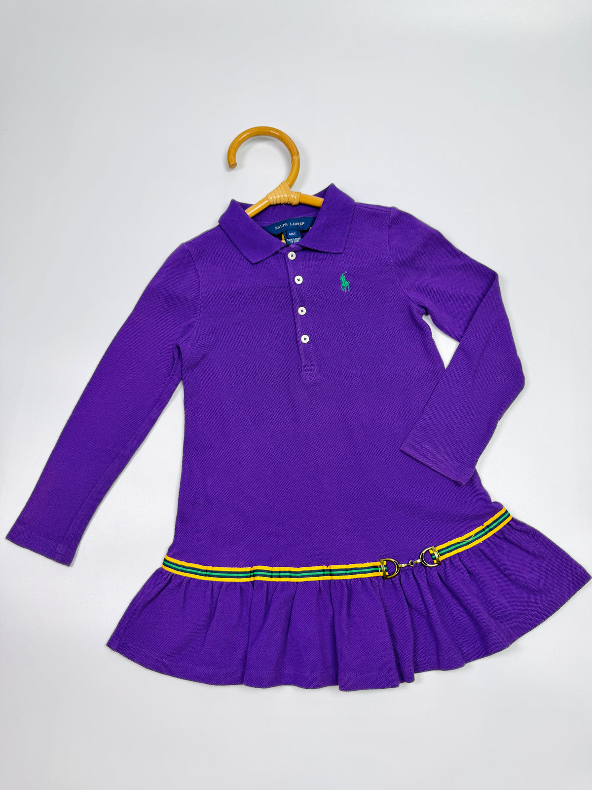 Ralph Lauren Purple Polo Dress with Belt Detail