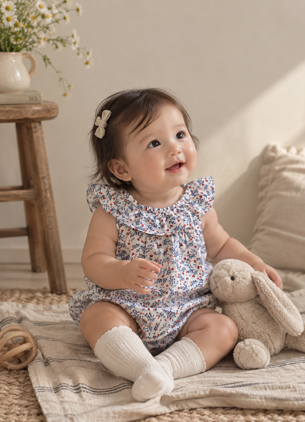 MOIMOLN Berry Print Ruffle Dress