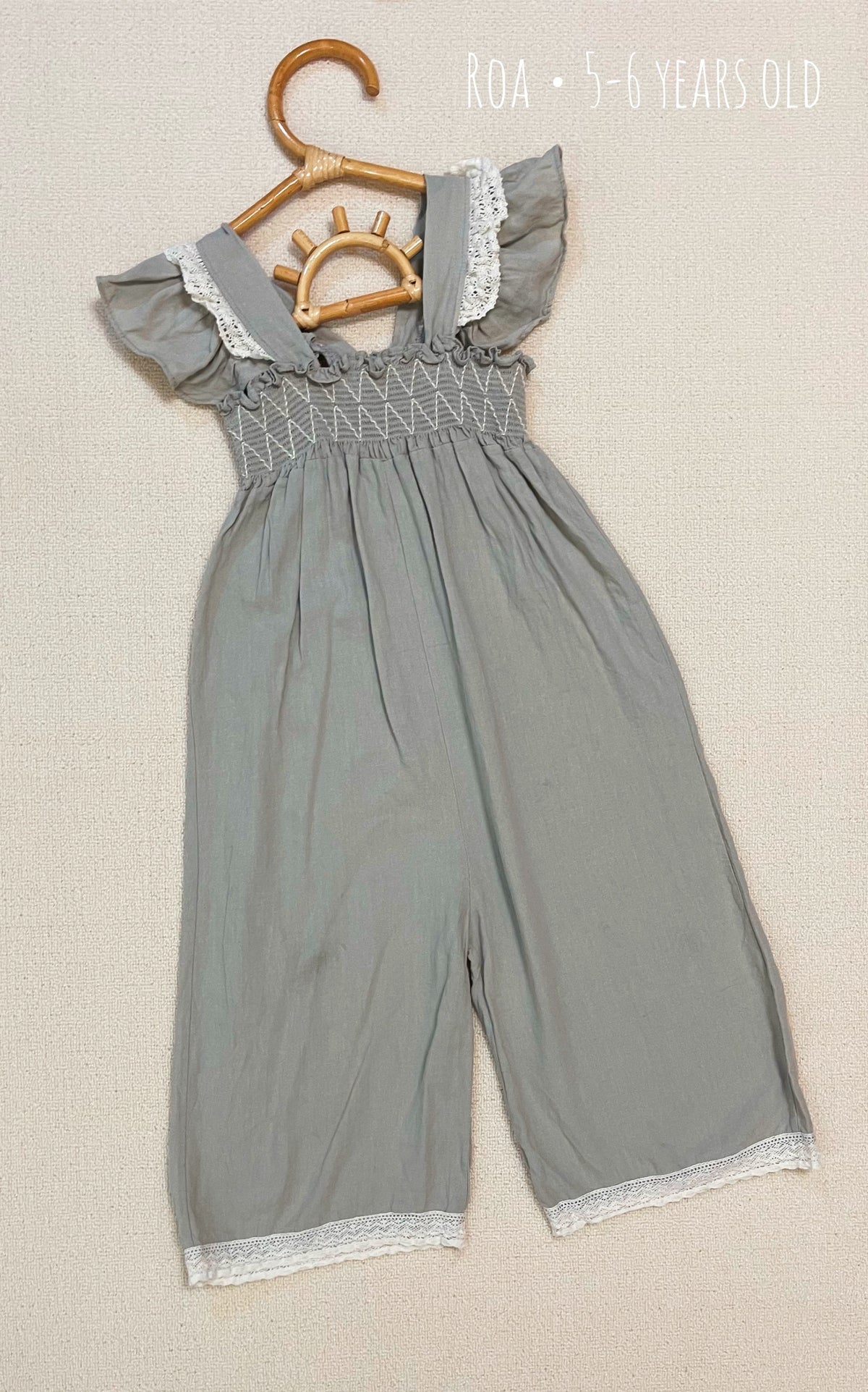 ROA Smocked Wide-Leg Jumpsuit
