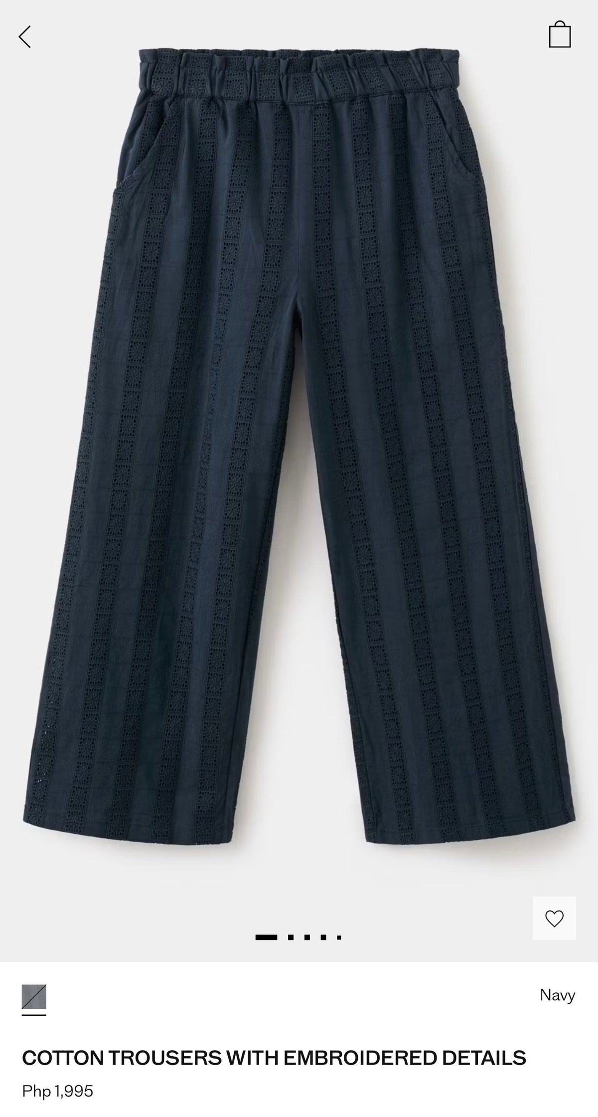 MANGO Embroidered Navy Set