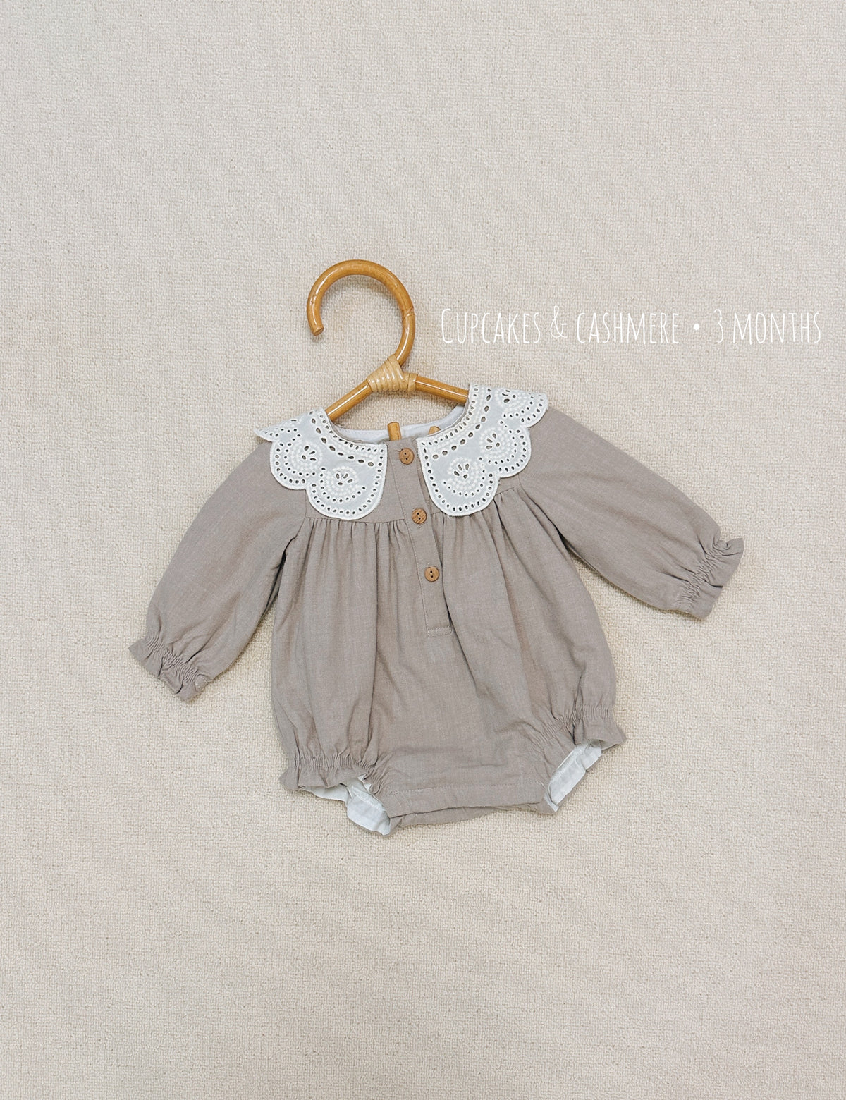 Cupcakes & Cashmere Ivory Eyelet Collar Romper