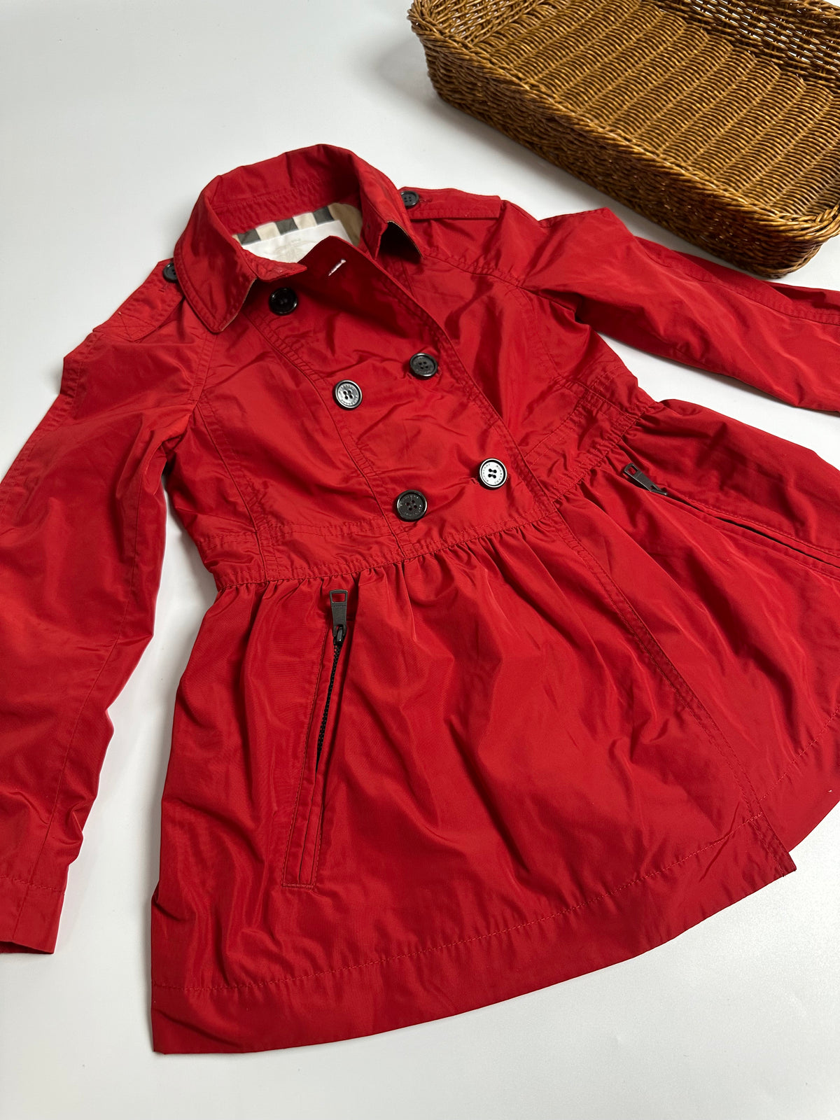 Burberry Kids Red Double-Breasted Trench Coat | MINI MANTLEBURY | New with Tags