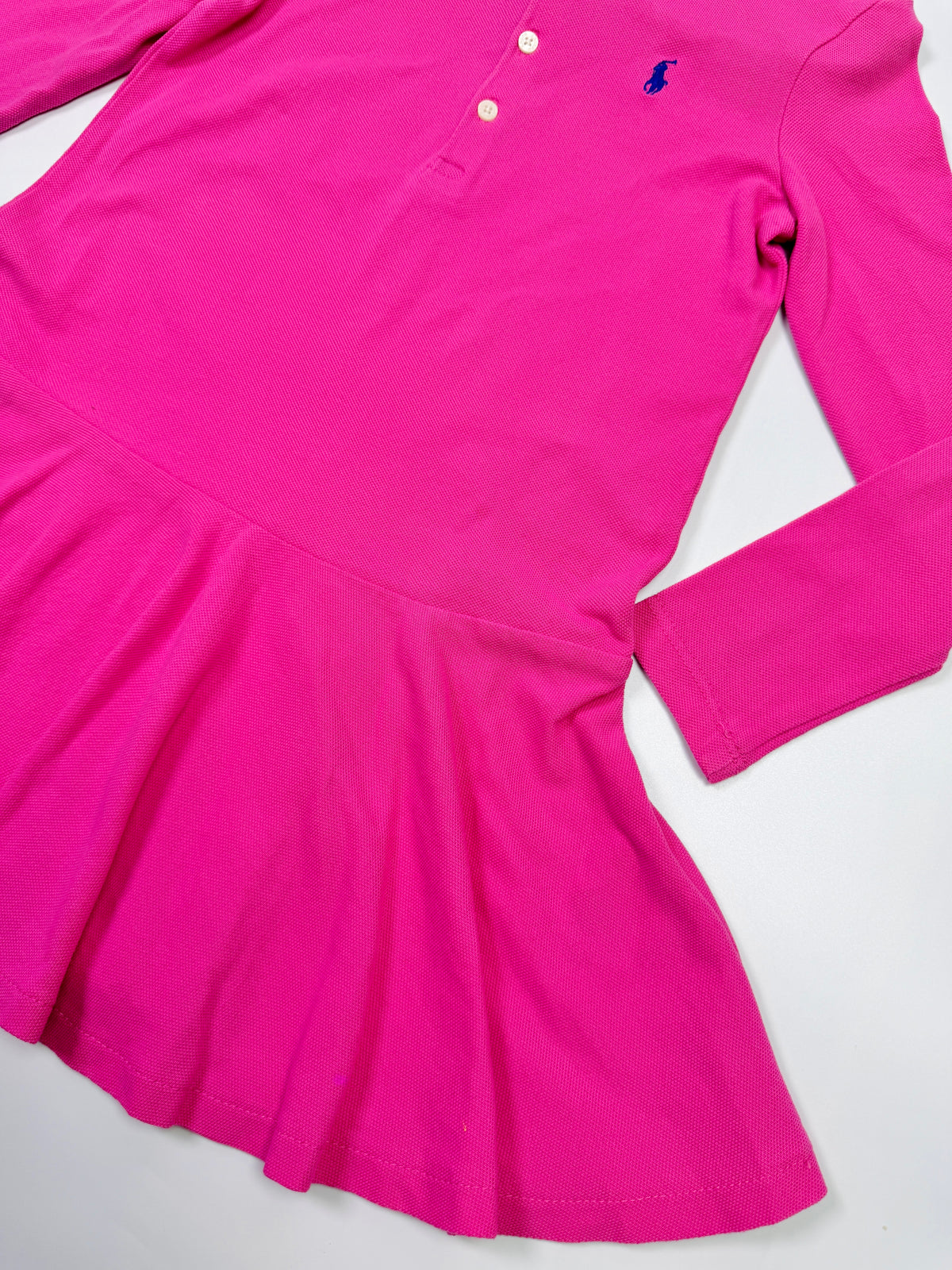 Ralph Lauren Hot Pink Long-Sleeve Polo Dress
