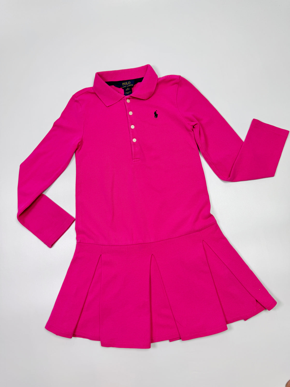 Polo Ralph Lauren Hot Pink Long-Sleeve Polo Dress