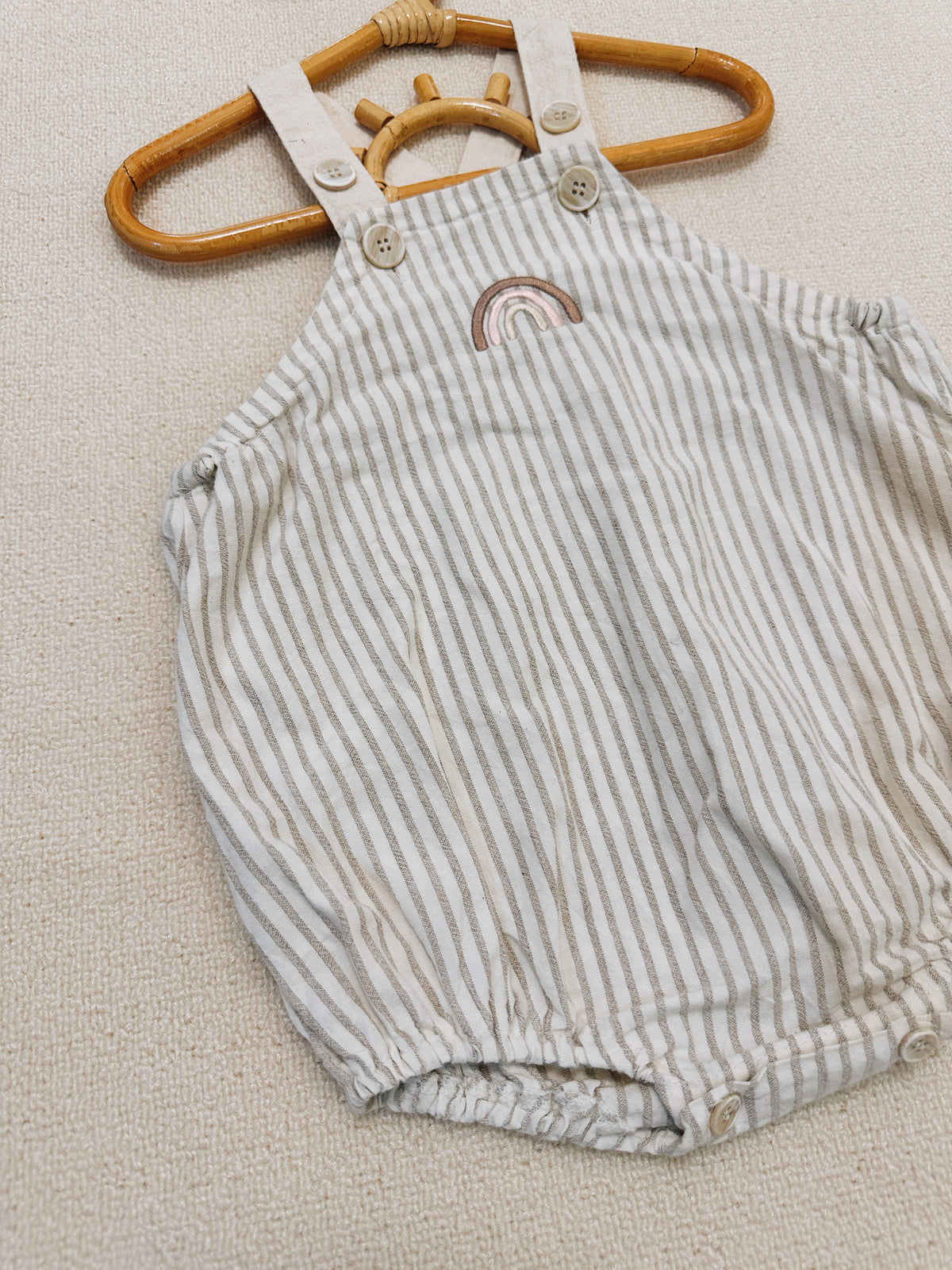 BLACK BEAN Striped Rainbow Romper