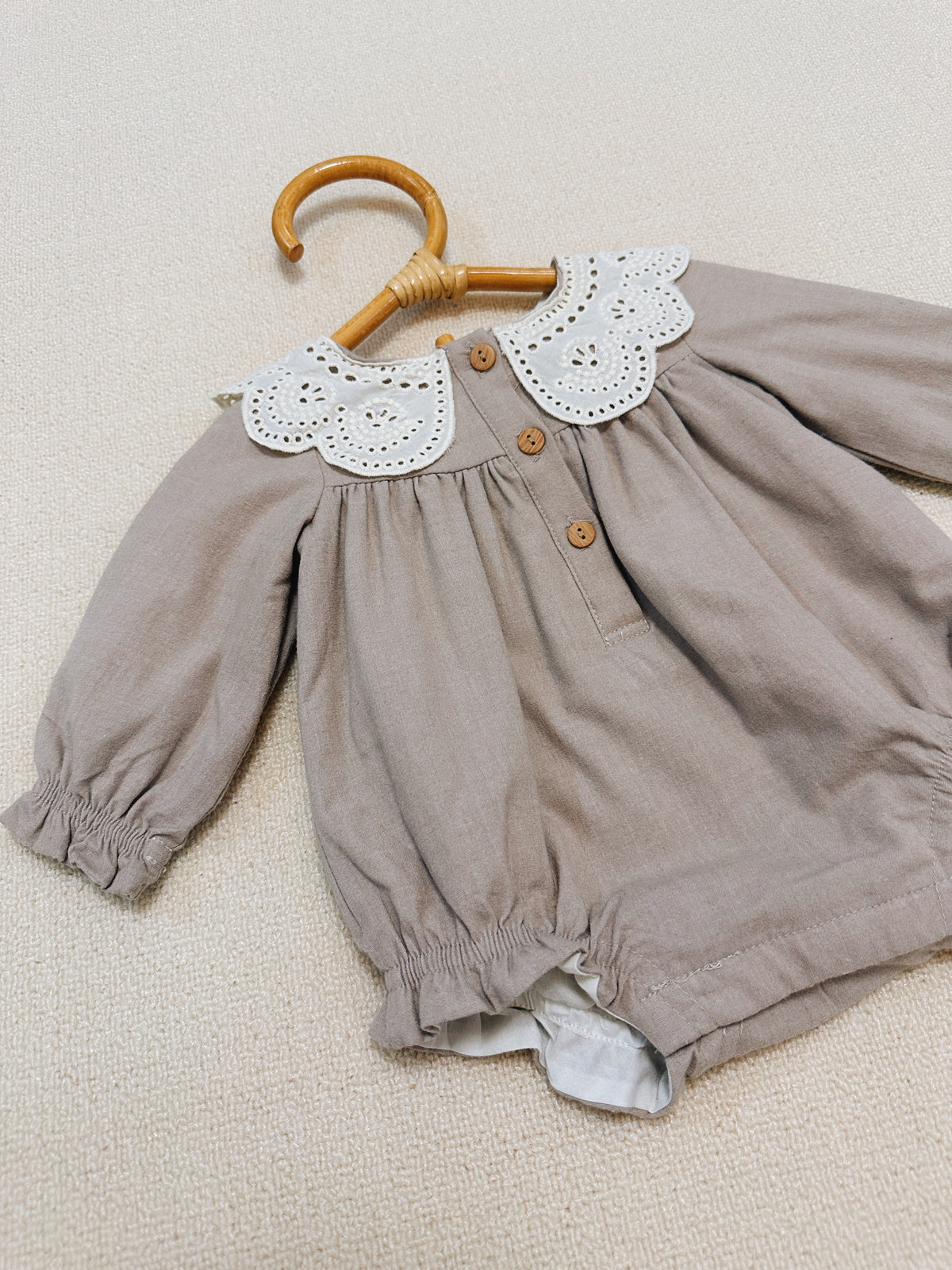 Cupcakes & Cashmere Ivory Eyelet Collar Romper