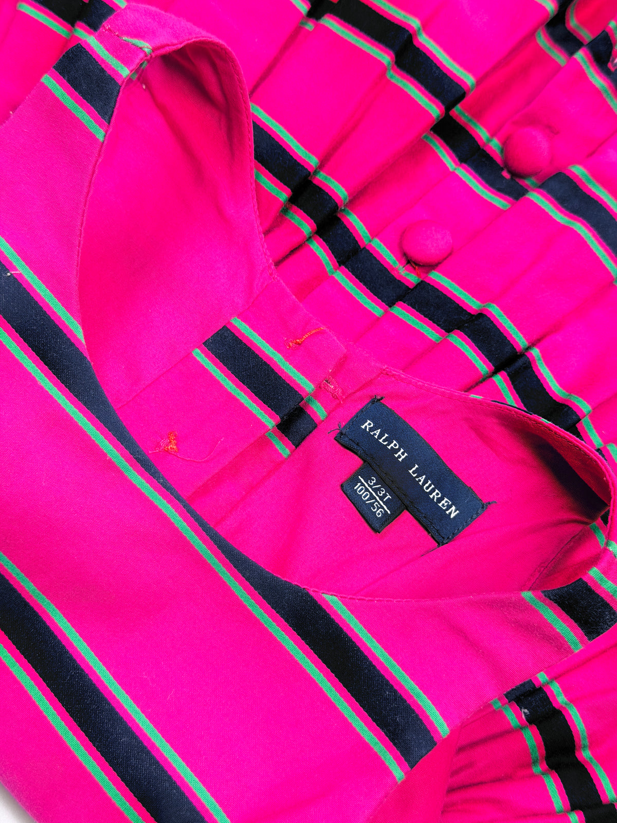 Ralph Lauren Pink Striped Button Dress