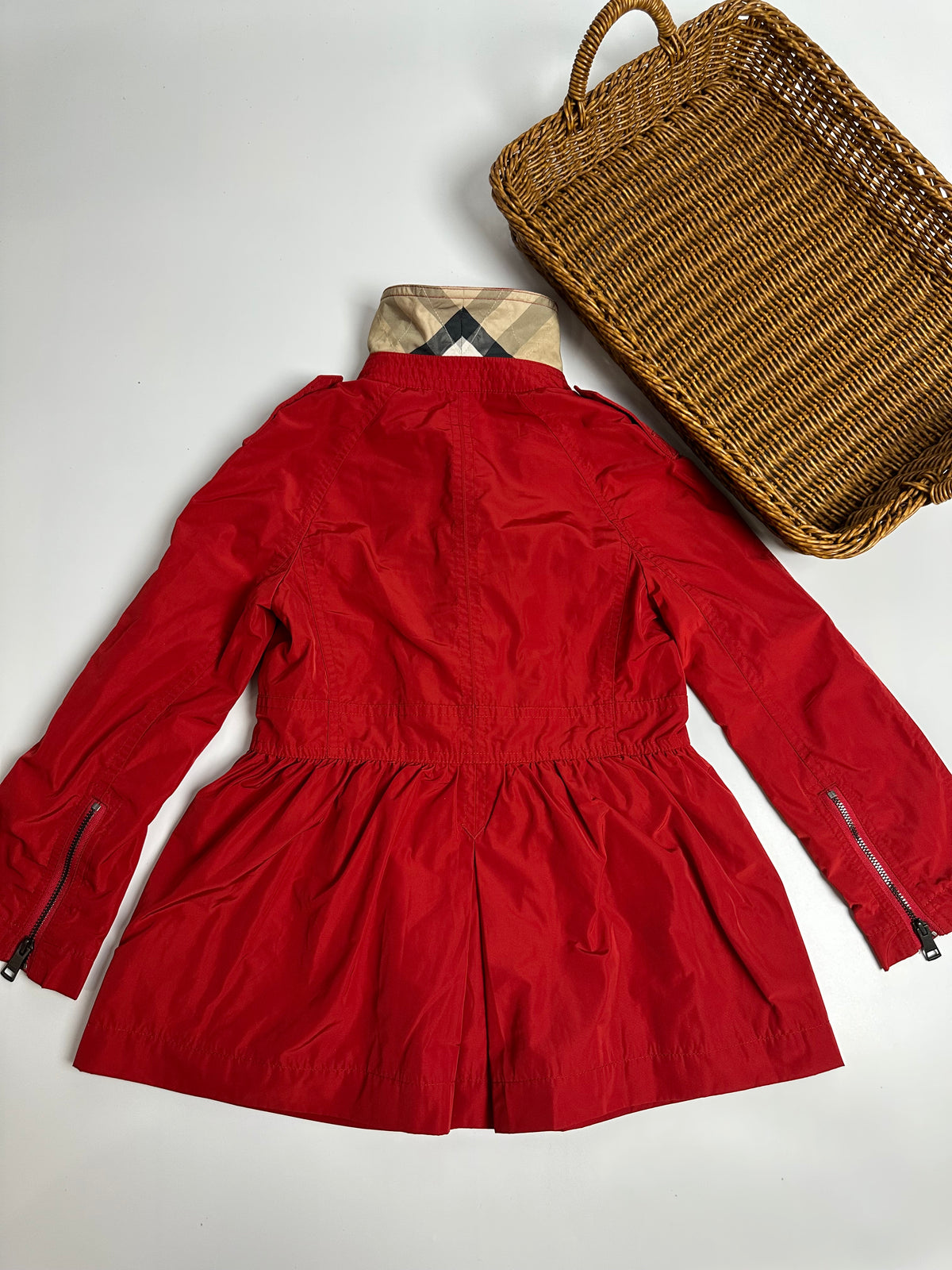 Burberry Kids Red Double-Breasted Trench Coat | MINI MANTLEBURY | New with Tags