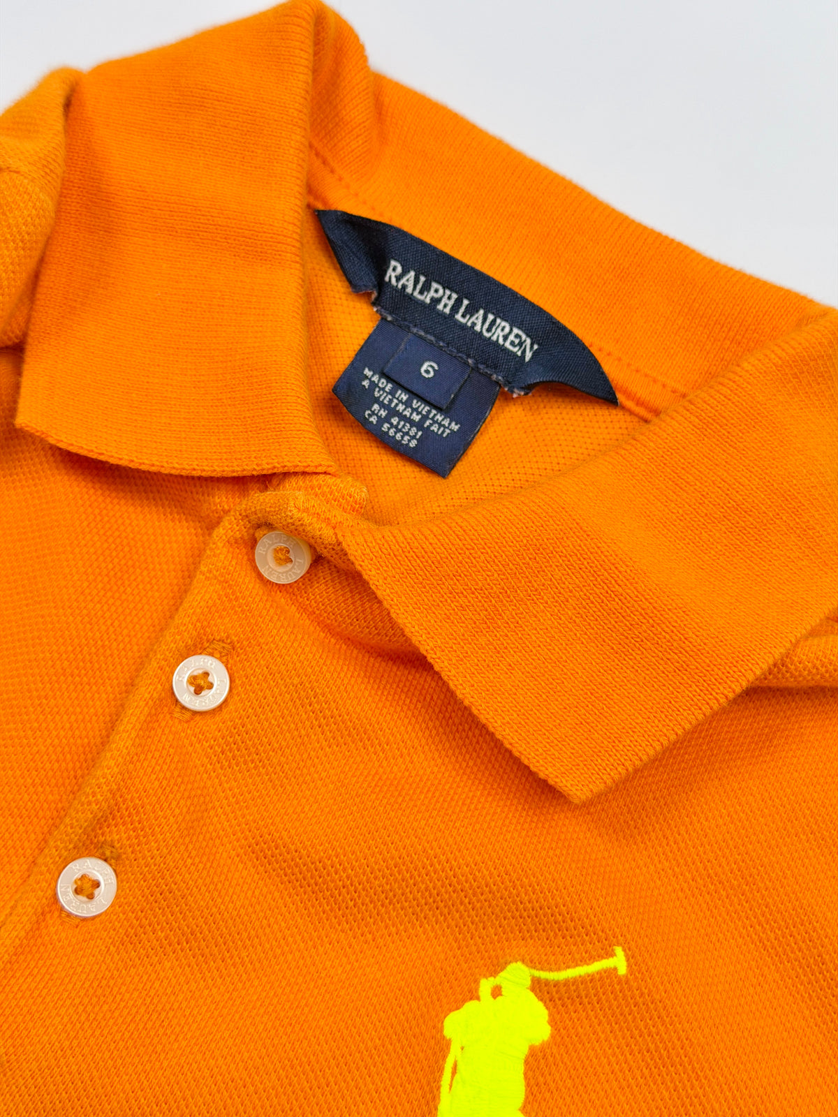 Ralph Lauren Orange Polo Dress with Tiered Ruffle Skirt