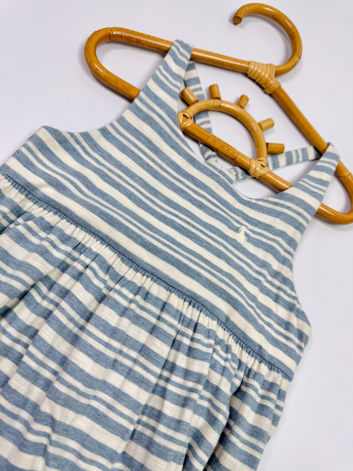 Ralph Lauren Blue & White Striped Tiered Dress