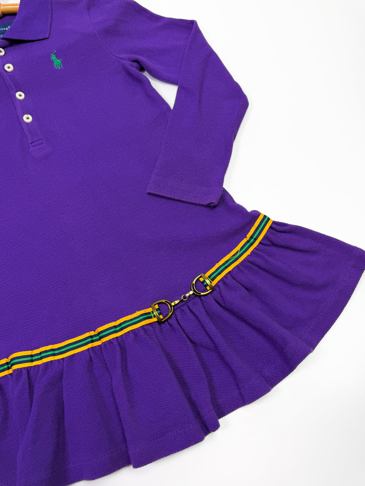 Ralph Lauren Purple Polo Dress with Belt Detail