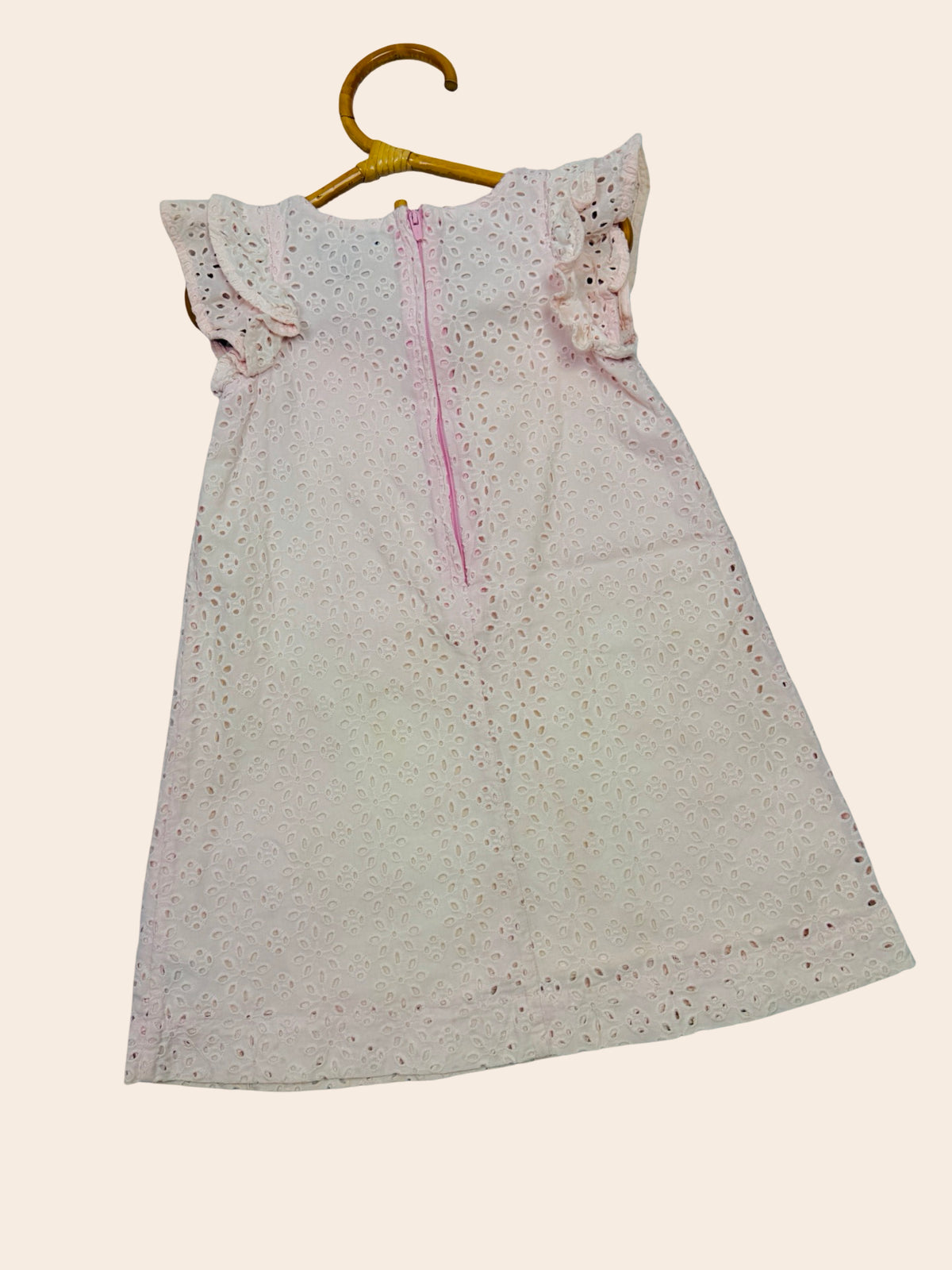 Ralph Lauren White Eyelet Flutter-Sleeve Dress