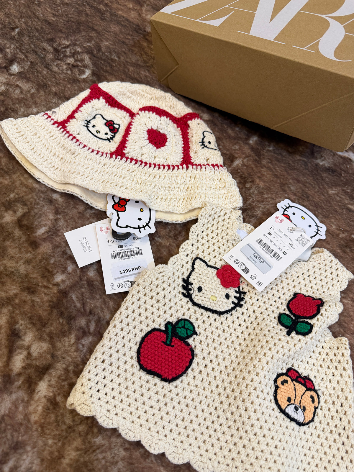 Zara x Hello Kitty Crochet Top & Hat