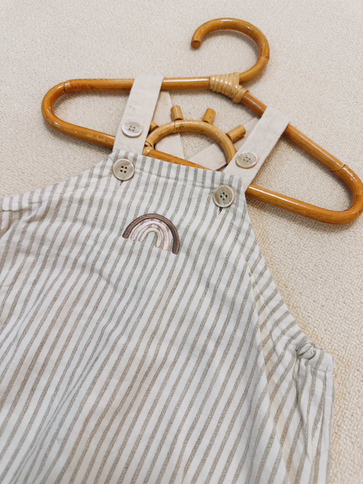 BLACK BEAN Striped Rainbow Romper