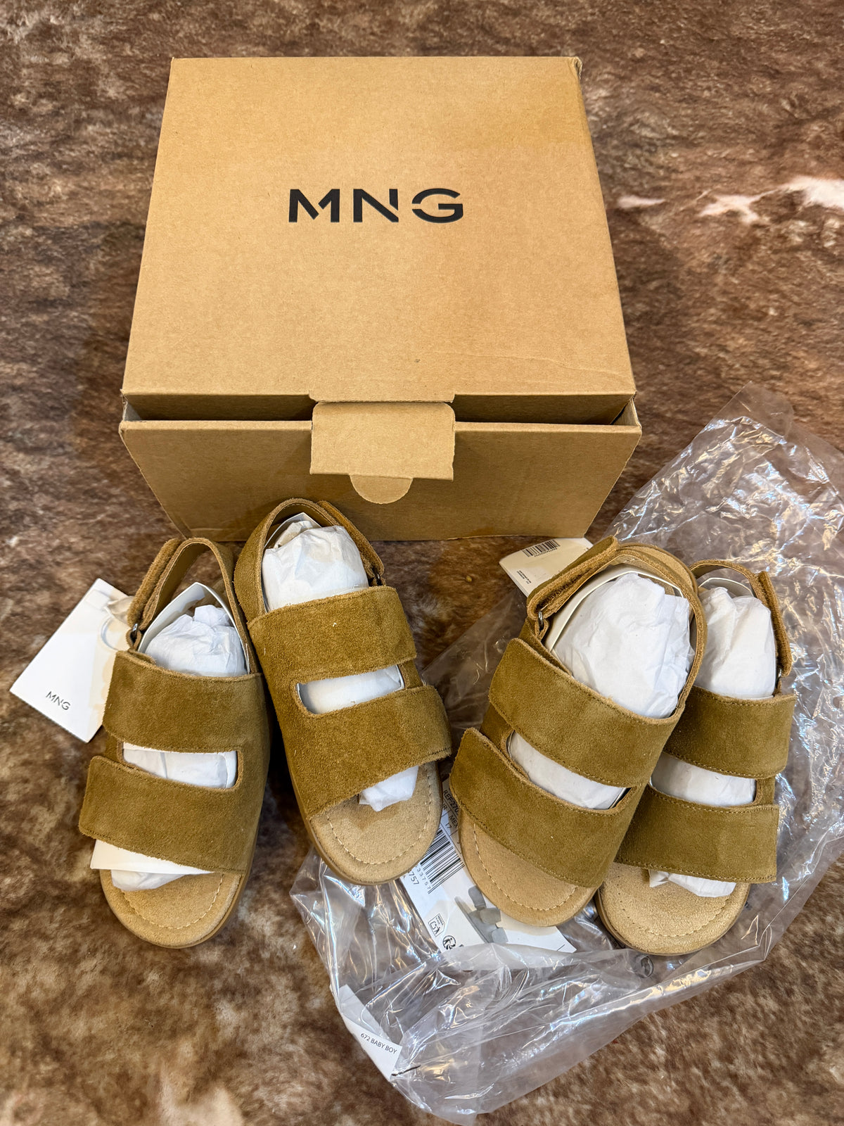MANGO Kids’ Leather Sandals with Straps