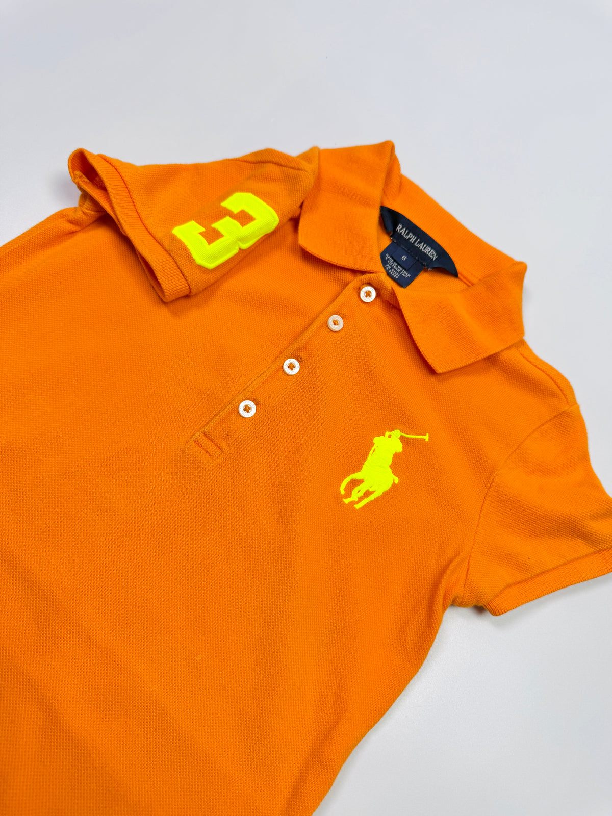 Ralph Lauren Orange Polo Dress with Tiered Ruffle Skirt