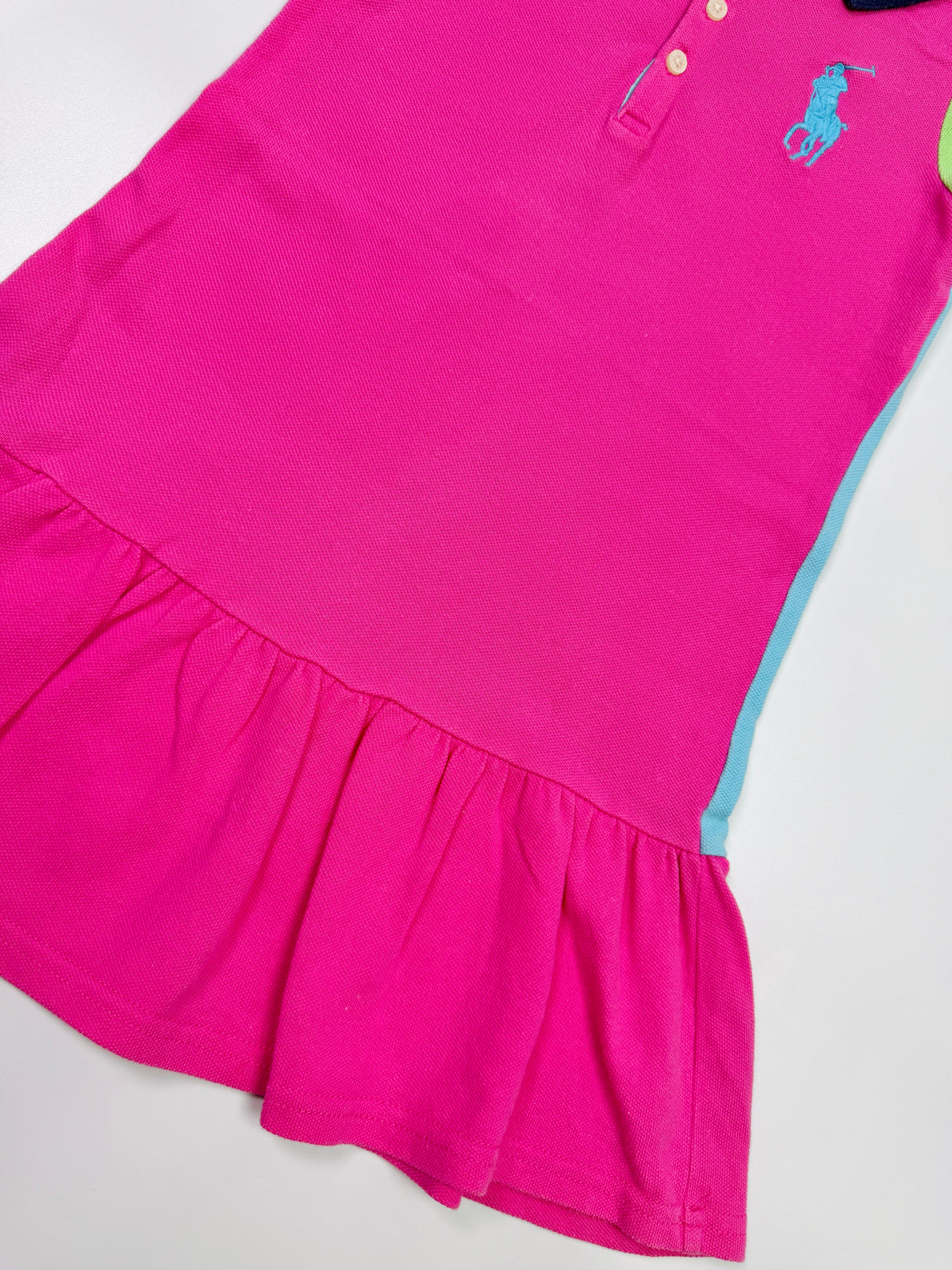 Ralph Lauren Colorblock Polo Dress with Pleated Skirt