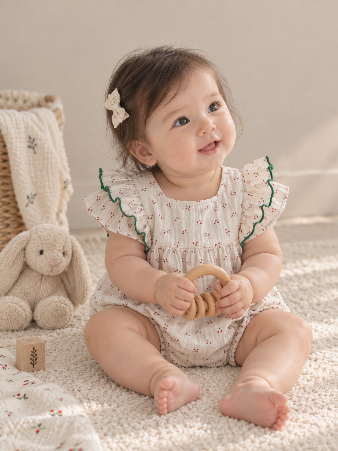 Cherry Ruffle Romper
