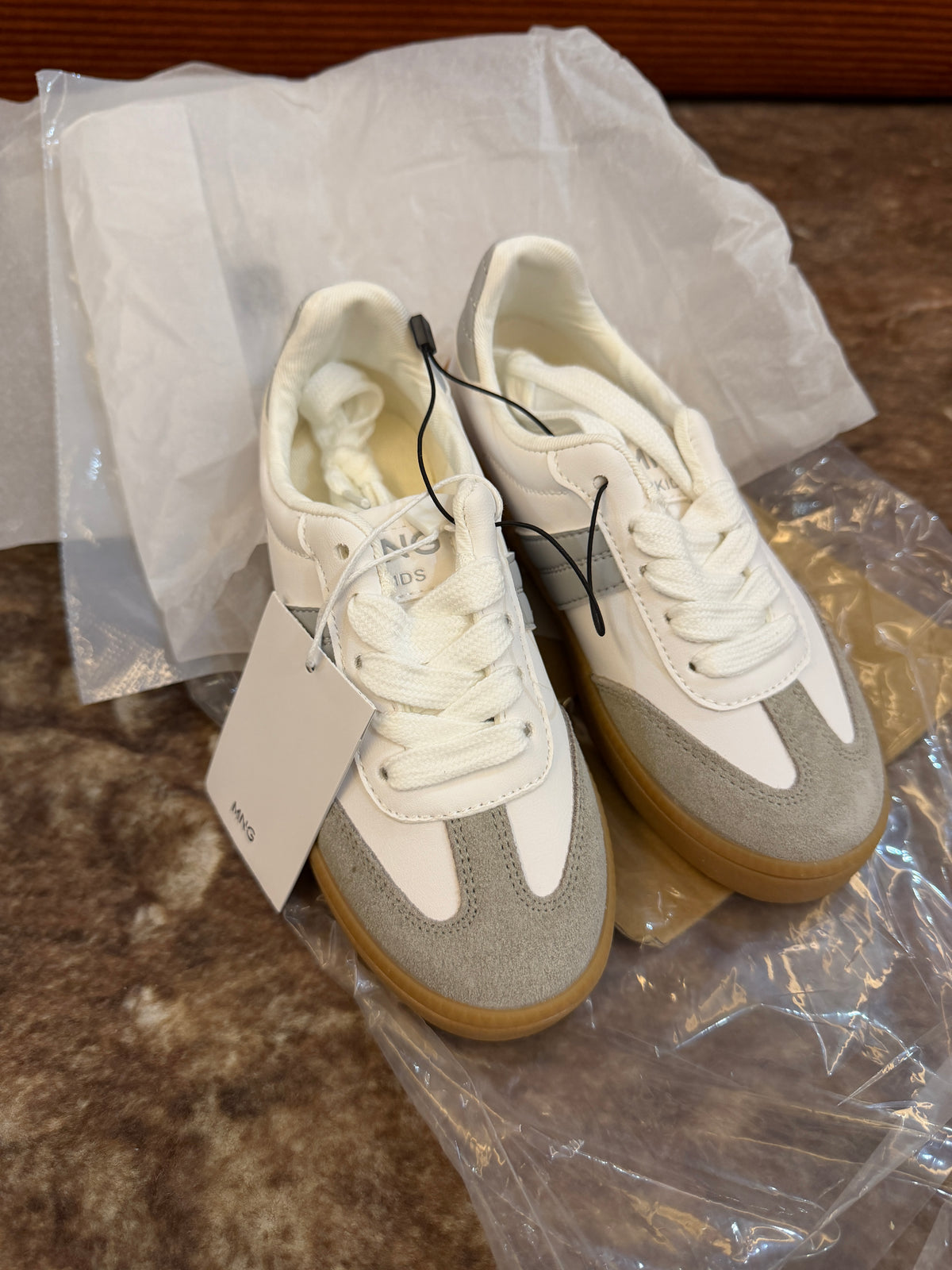 MANGO Leather & Suede Sneakers