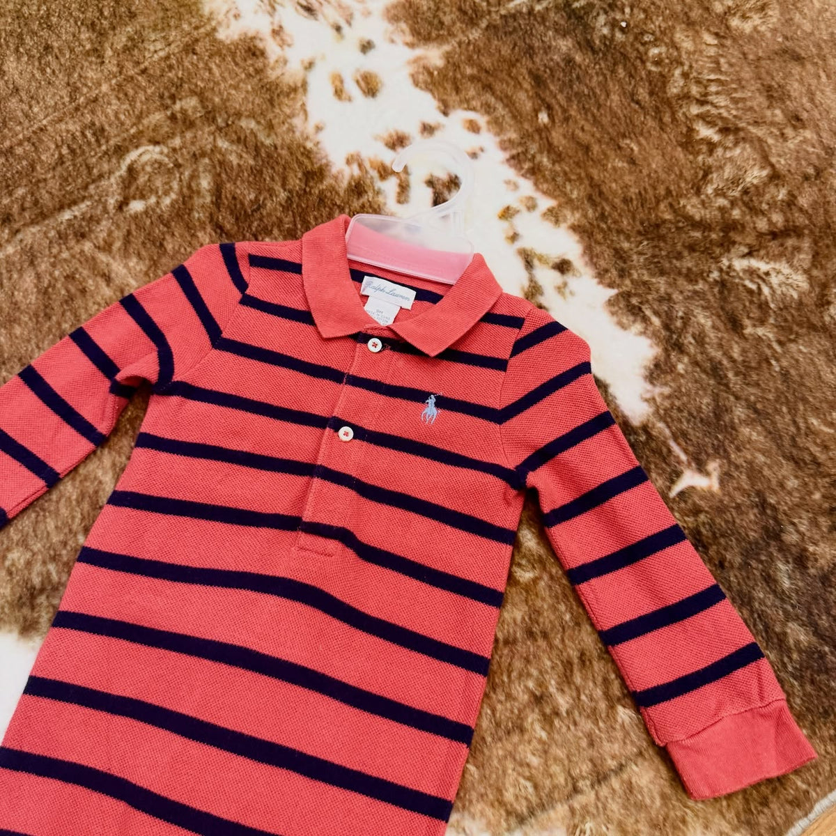 Ralph Lauren striped long sleeve collared romper