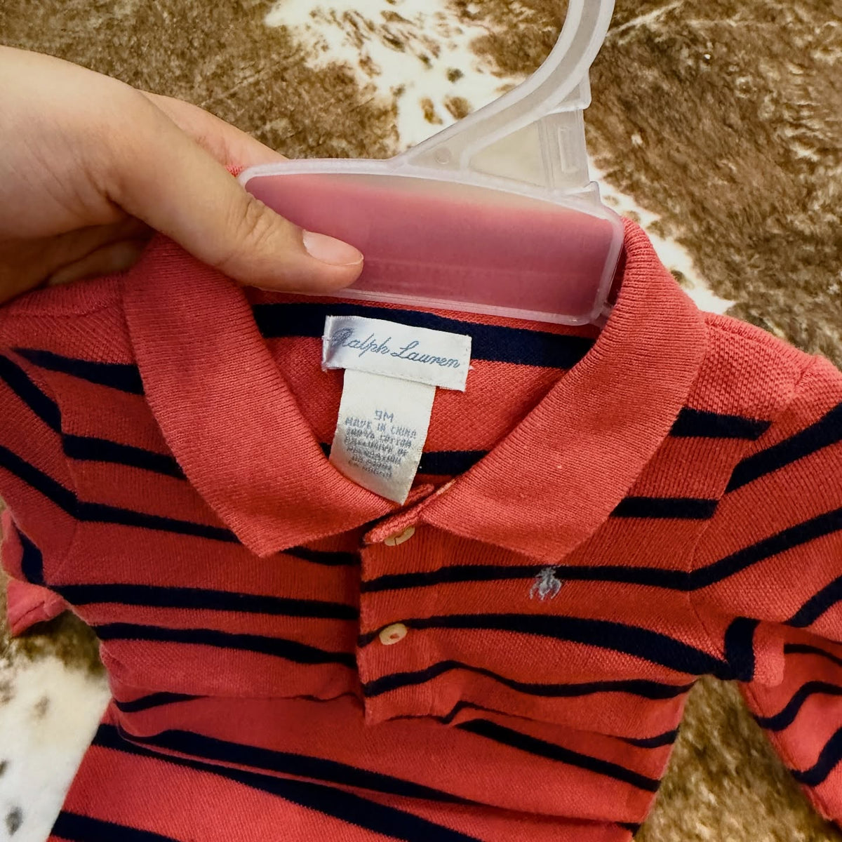 Ralph Lauren striped long sleeve collared romper
