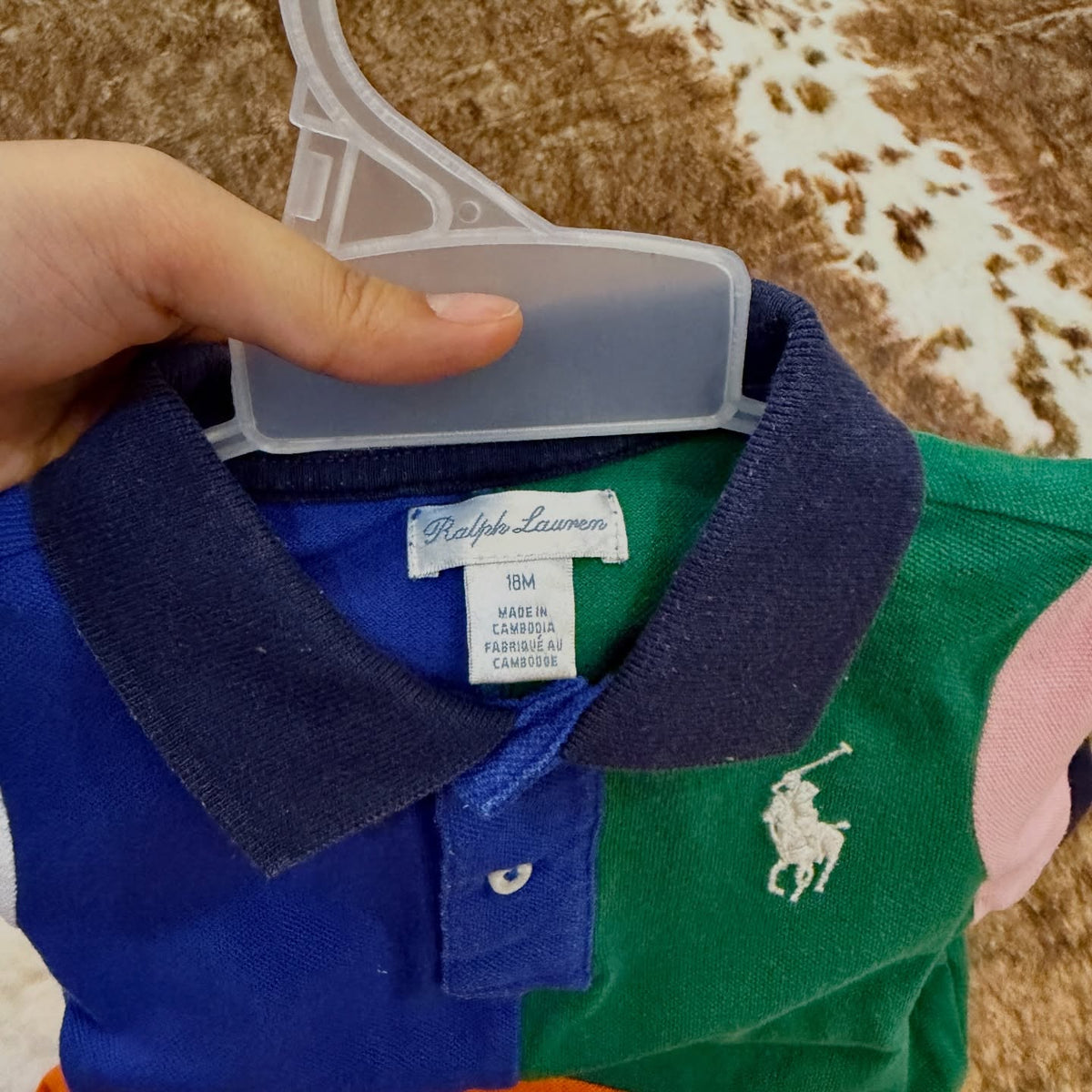 Ralph Lauren colorblock collared romper