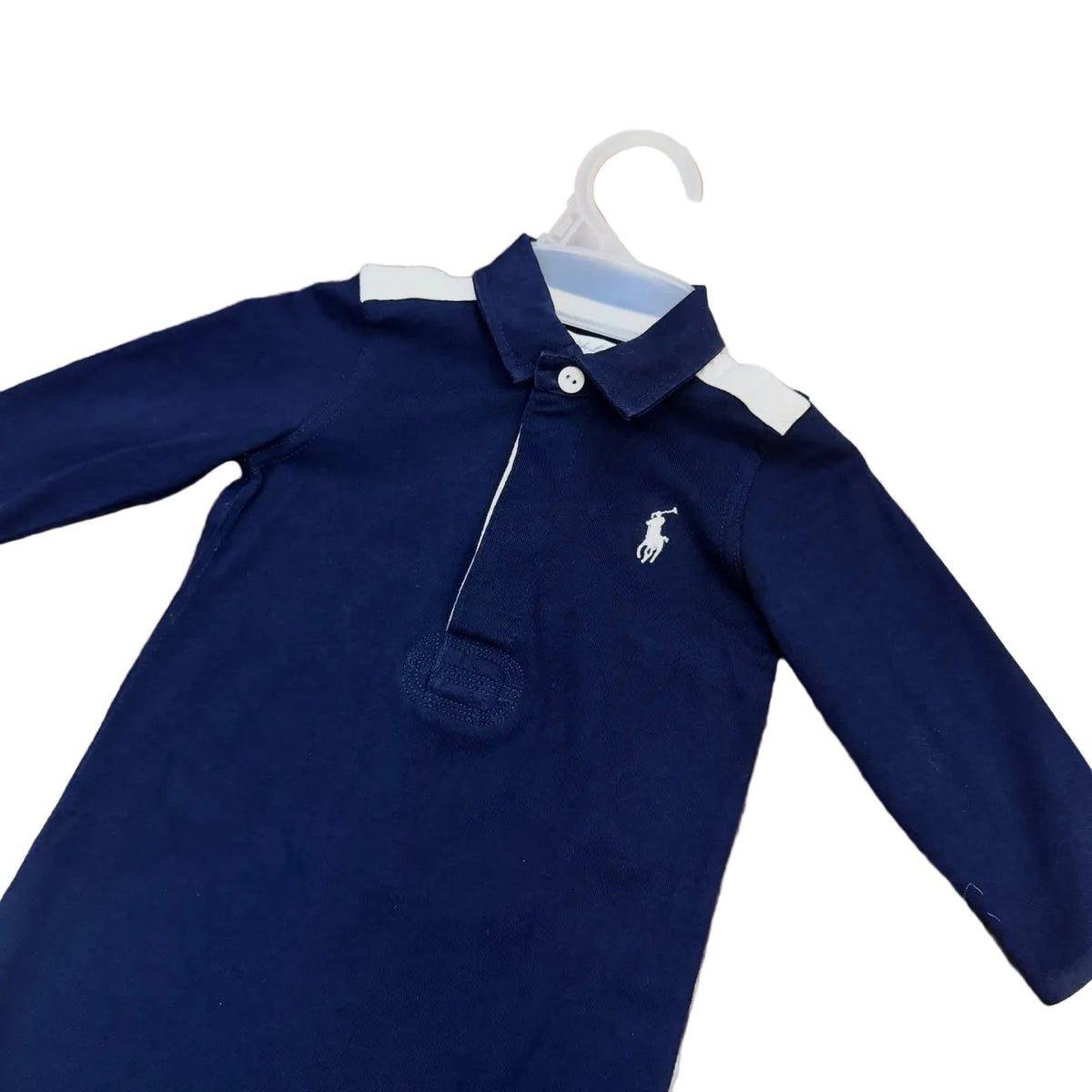 Ralph Lauren navy contrast polo romper