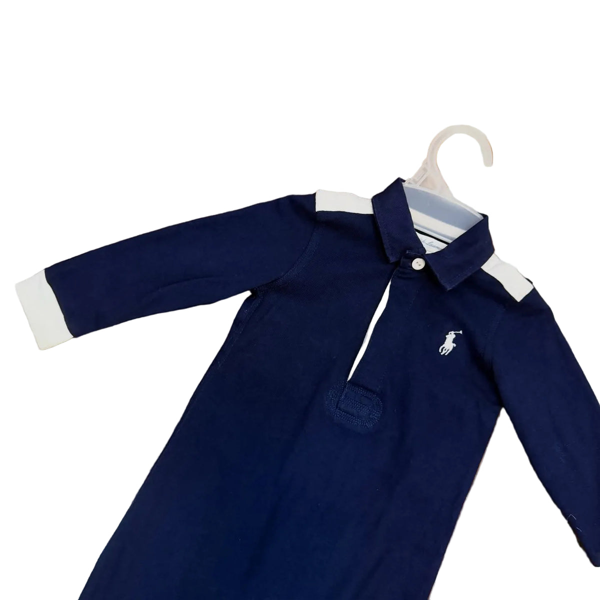 Ralph Lauren navy contrast polo romper