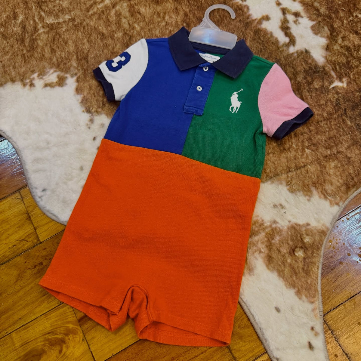 Ralph Lauren colorblock collared romper