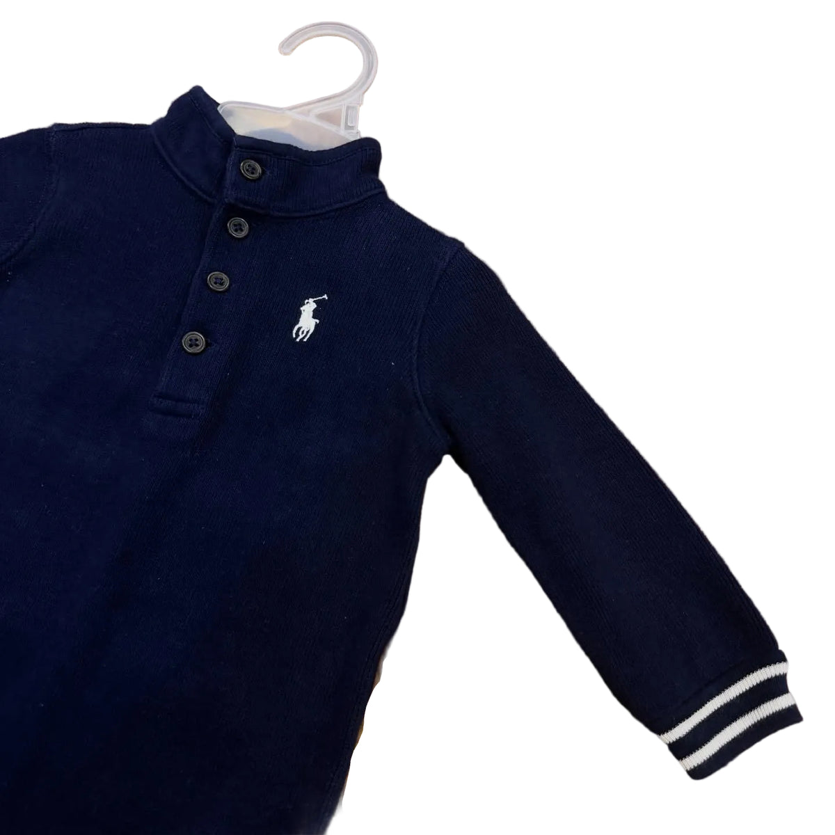 Ralph Lauren navy button-up footie