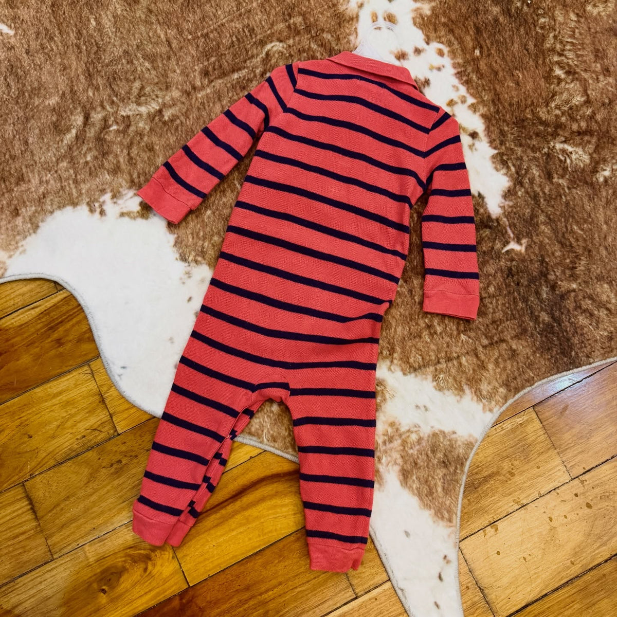 Ralph Lauren striped long sleeve collared romper