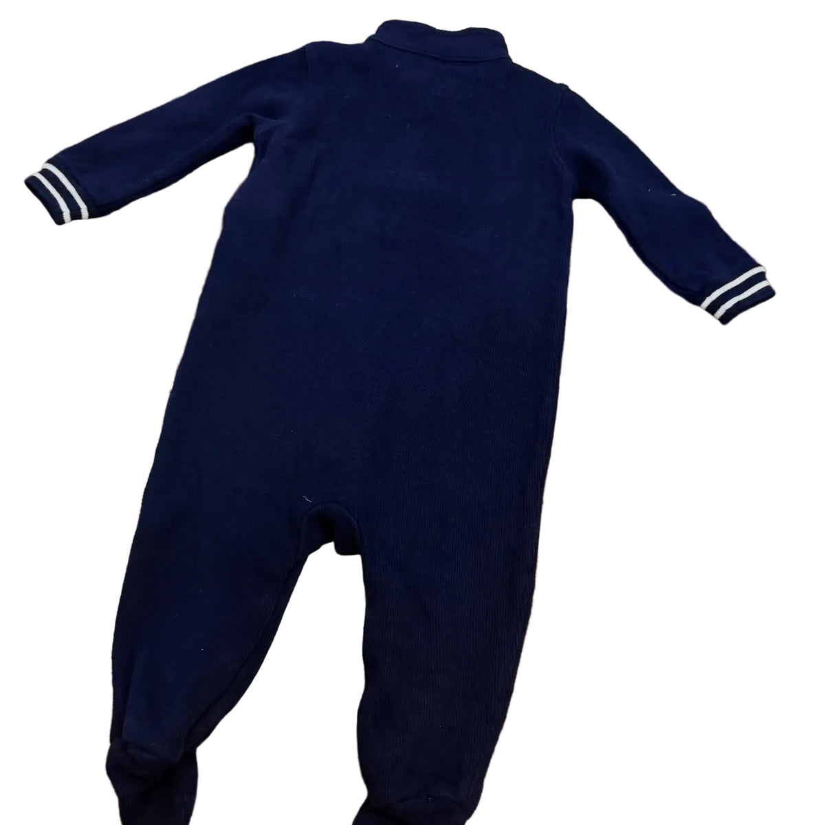 Ralph Lauren navy button-up footie