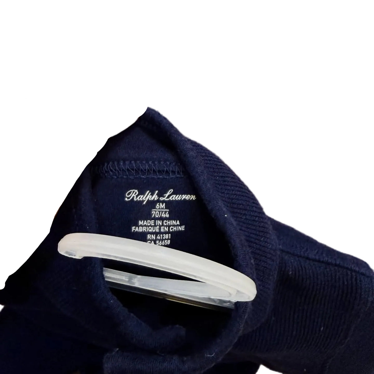 Ralph Lauren navy button-up footie