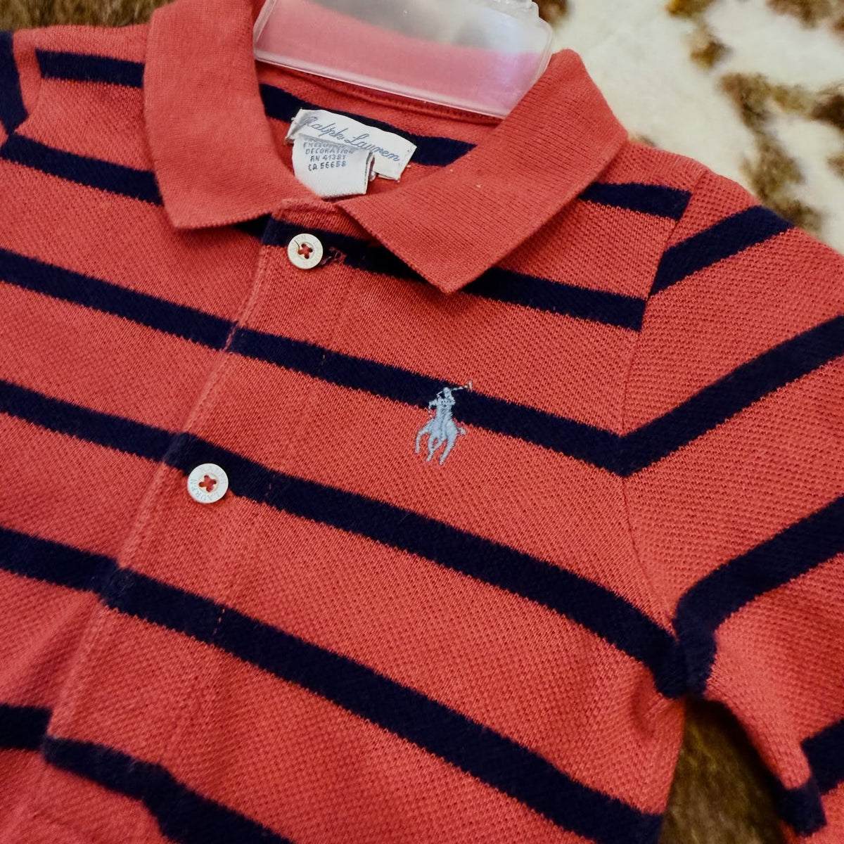Ralph Lauren striped long sleeve collared romper