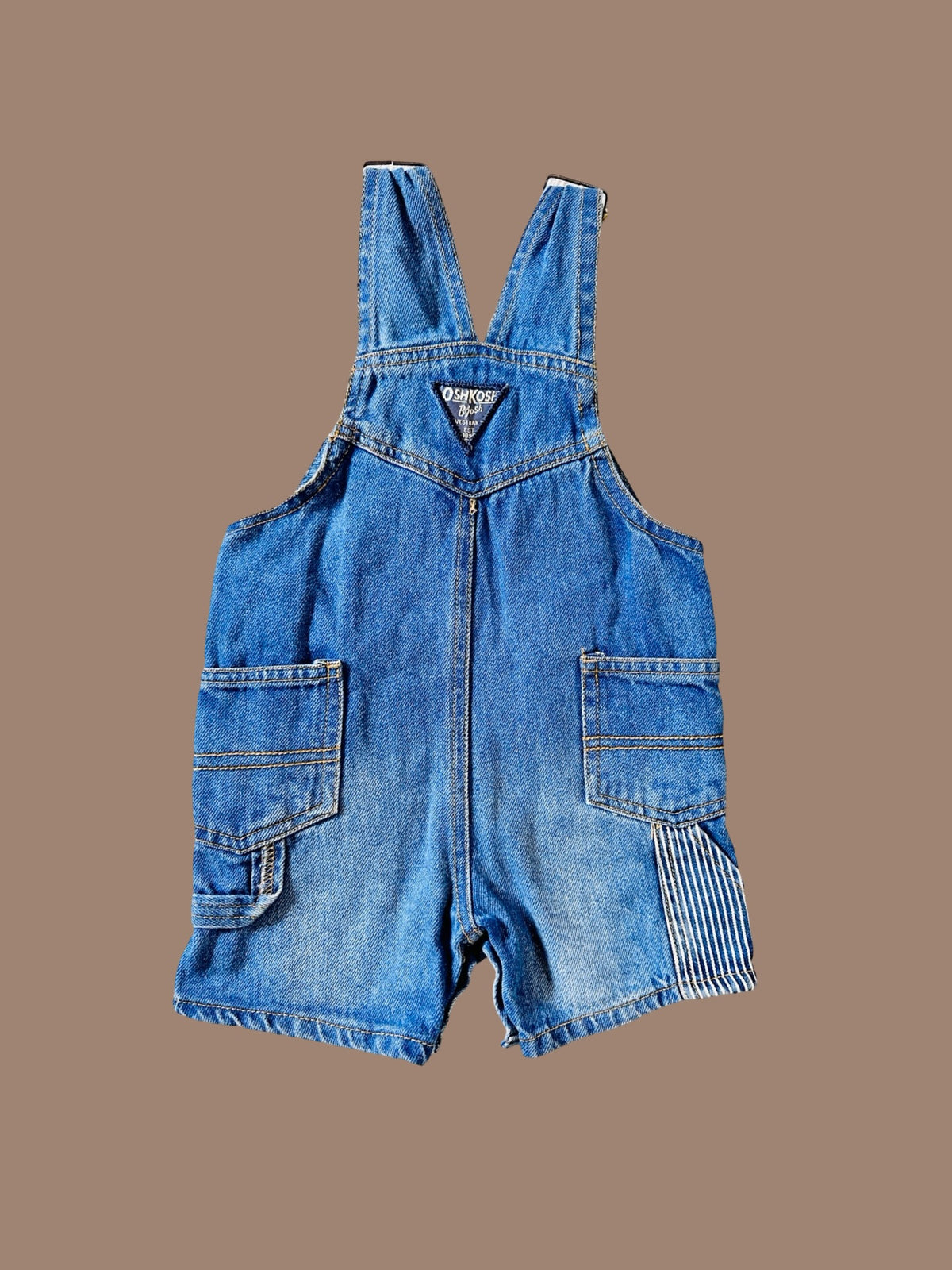 OshKosh B'gosh hickory stripe pocket denim shortalls
