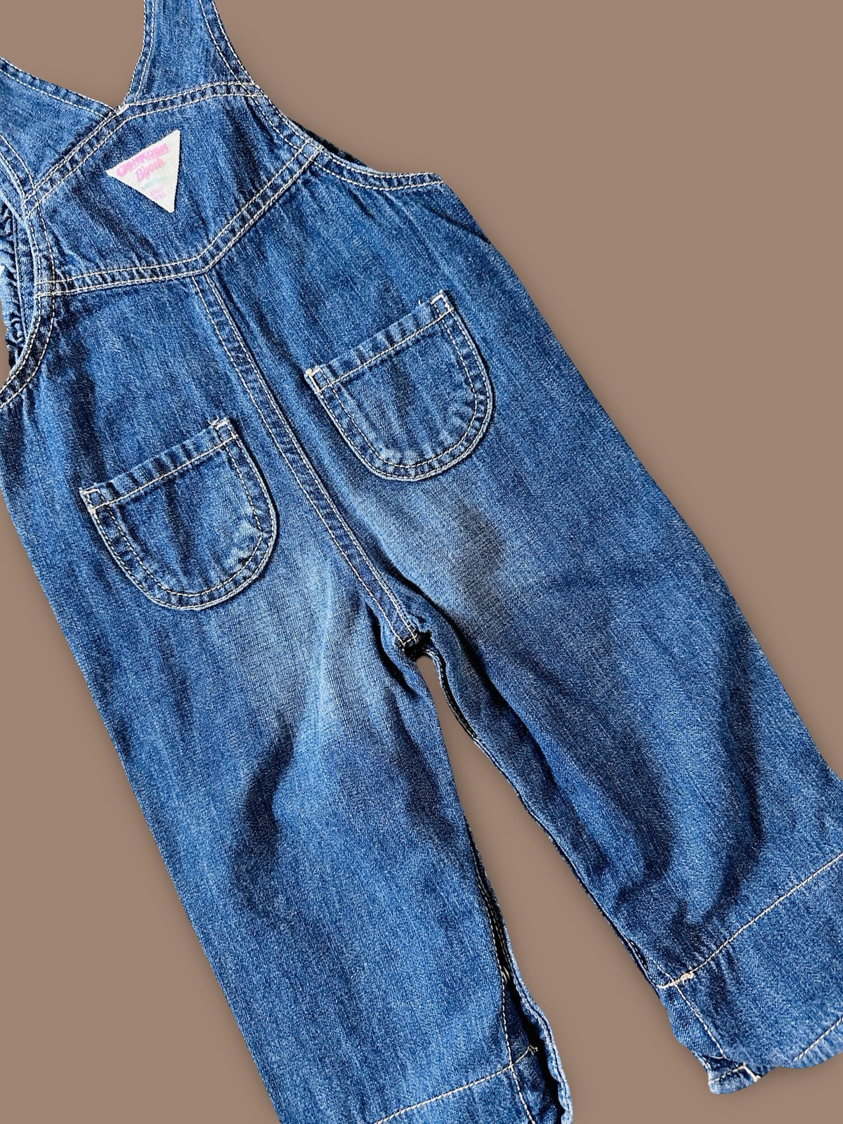OshKosh B'gosh penguin & floral denim overalls