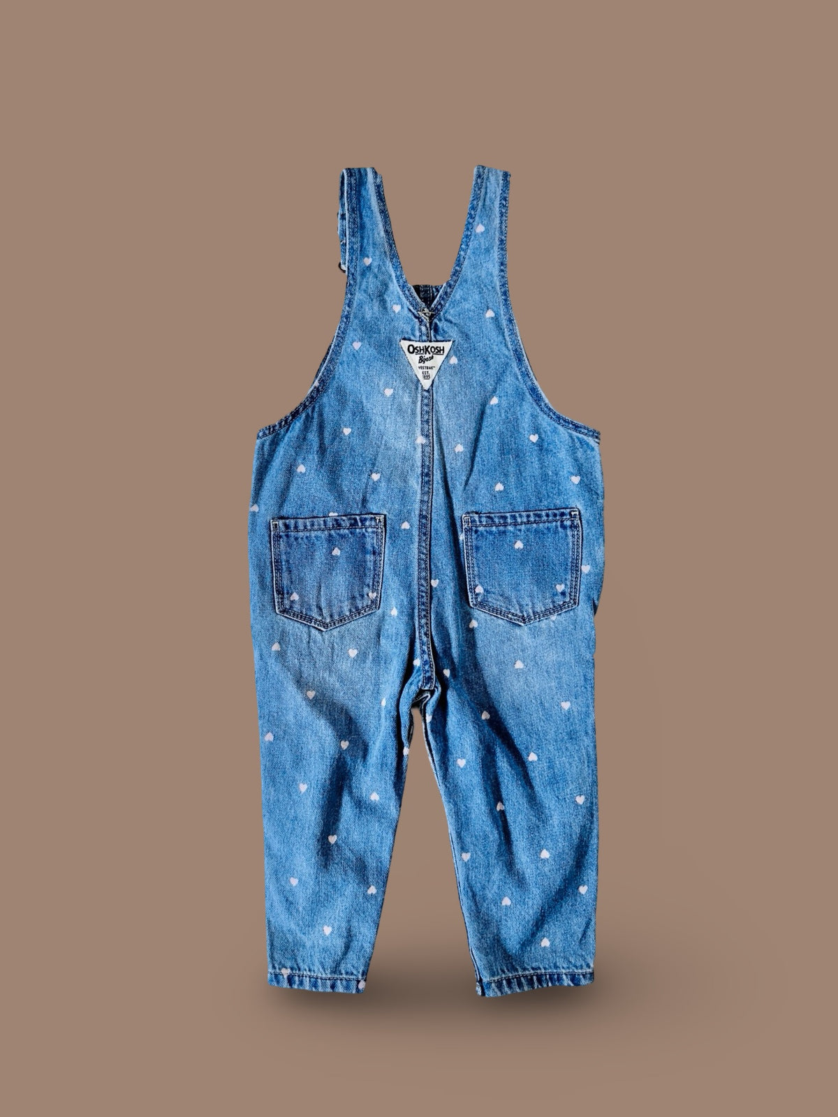OshKosh B'gosh heart print denim overalls