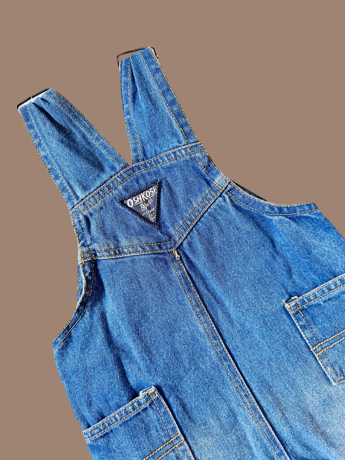 OshKosh B'gosh hickory stripe pocket denim shortalls