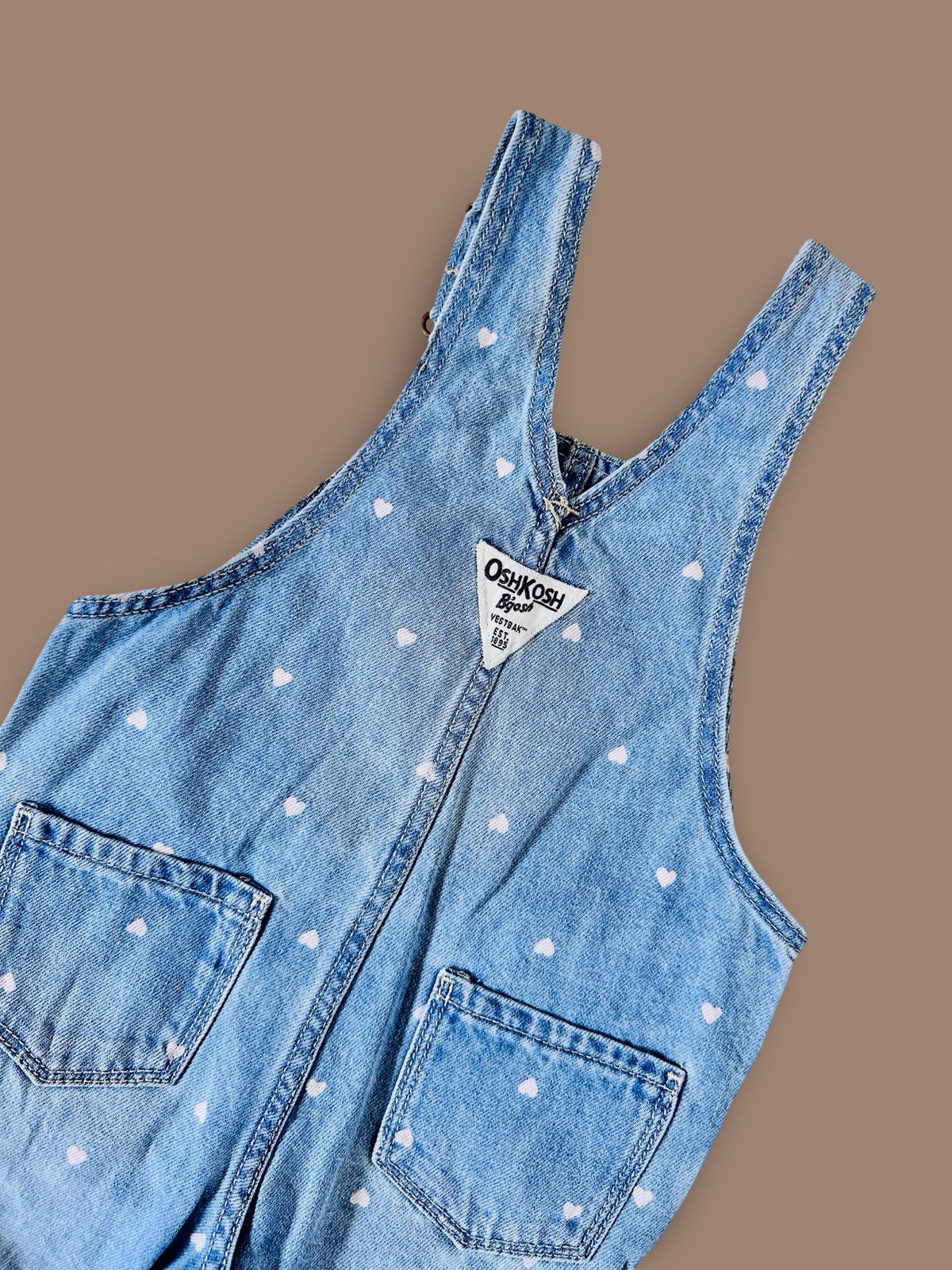 OshKosh B'gosh heart print denim overalls