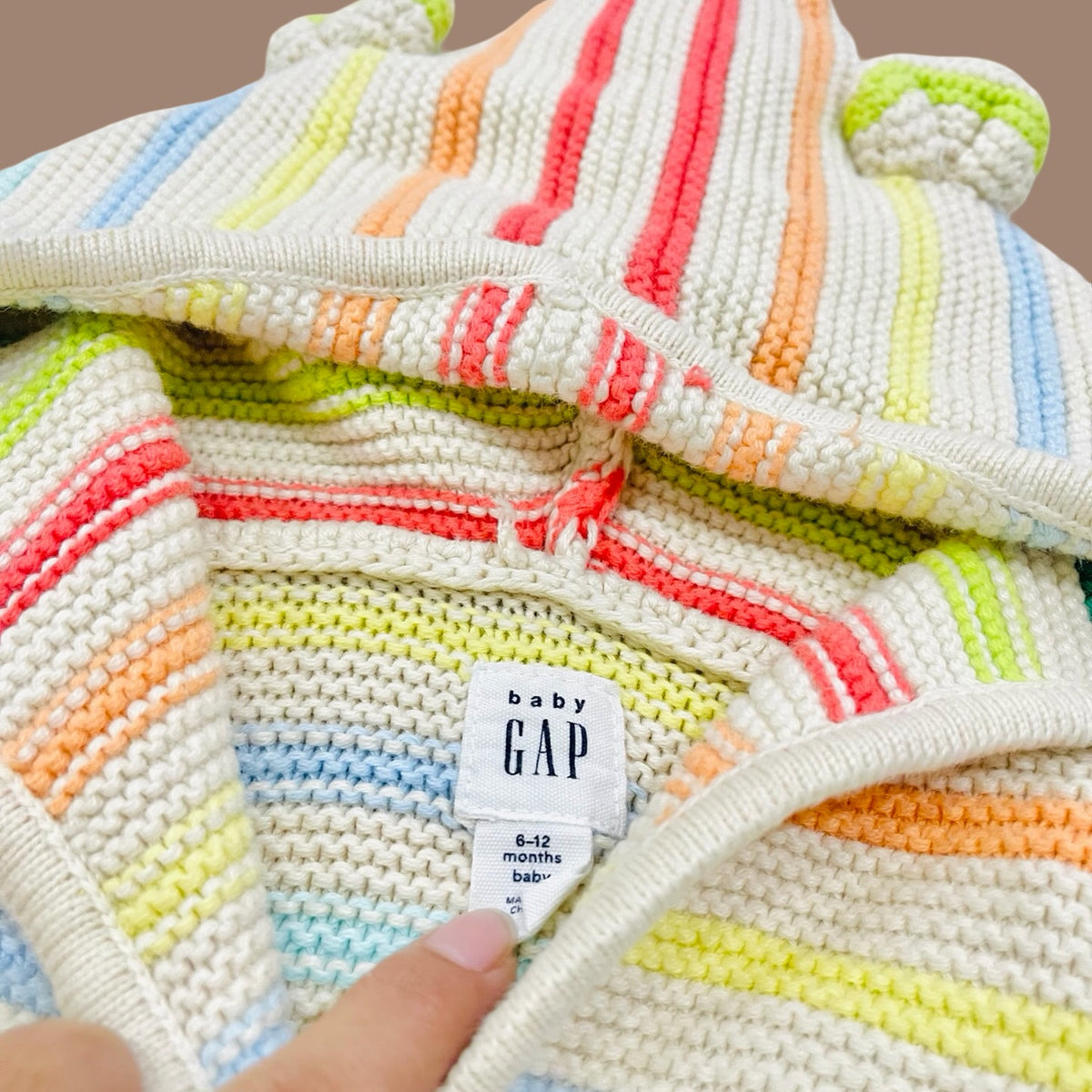 Gap rainbow thin-stripe knit hoodie