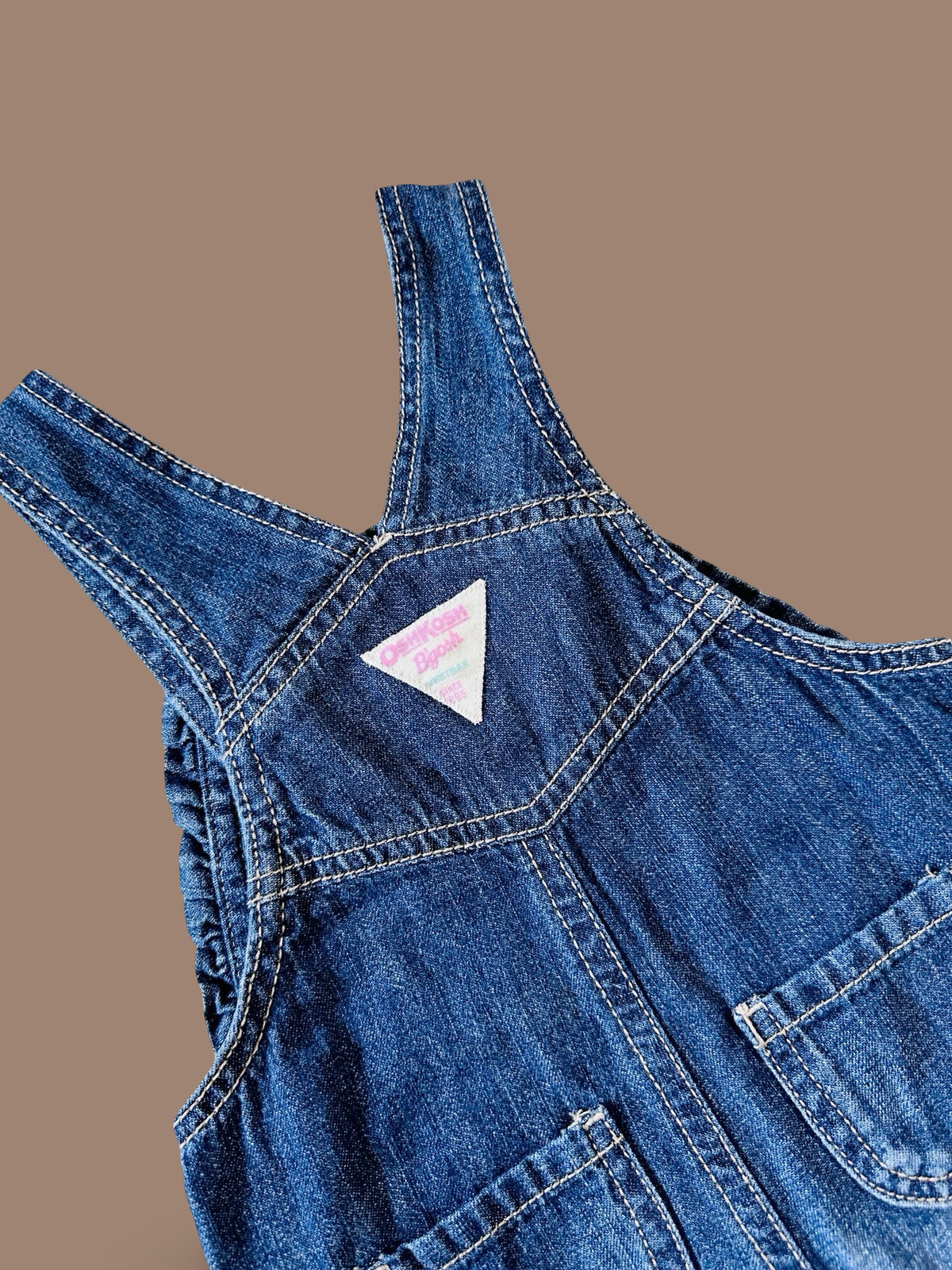 OshKosh B'gosh penguin & floral denim overalls