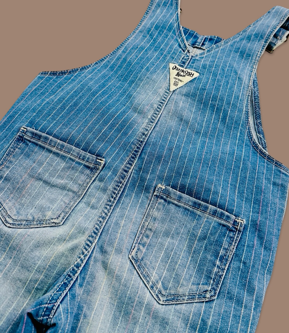 OshKosh B'gosh denim pinstripe overalls