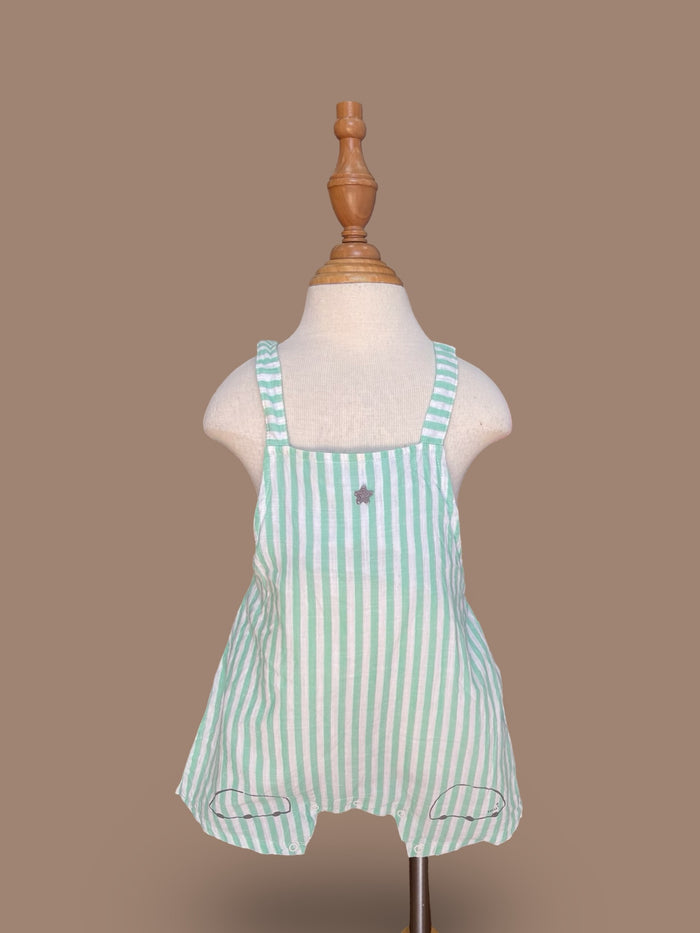Minkmui mint green striped sun romper