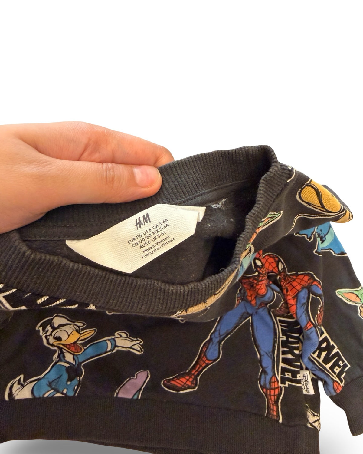 H&M disney & marvel character mashup sweatshirt