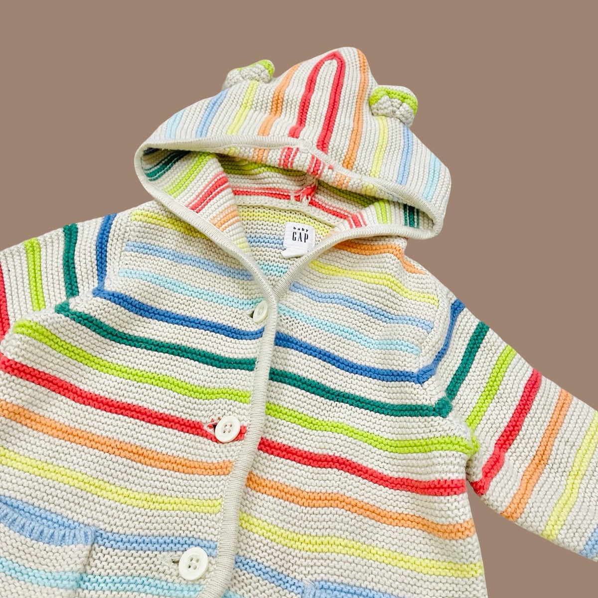 Gap rainbow thin-stripe knit hoodie