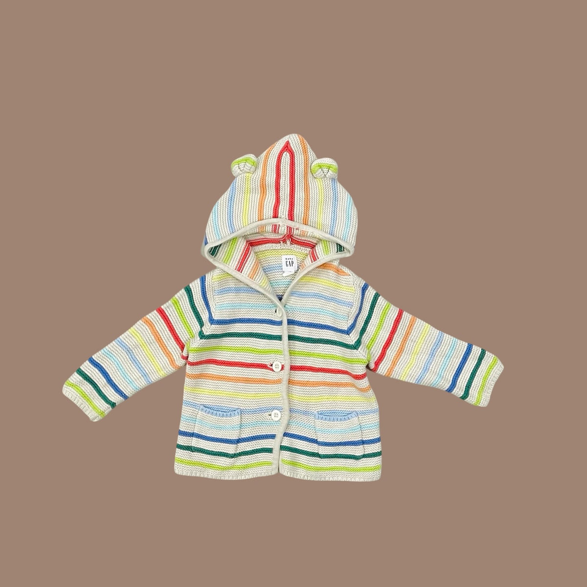 Gap rainbow thin-stripe knit hoodie