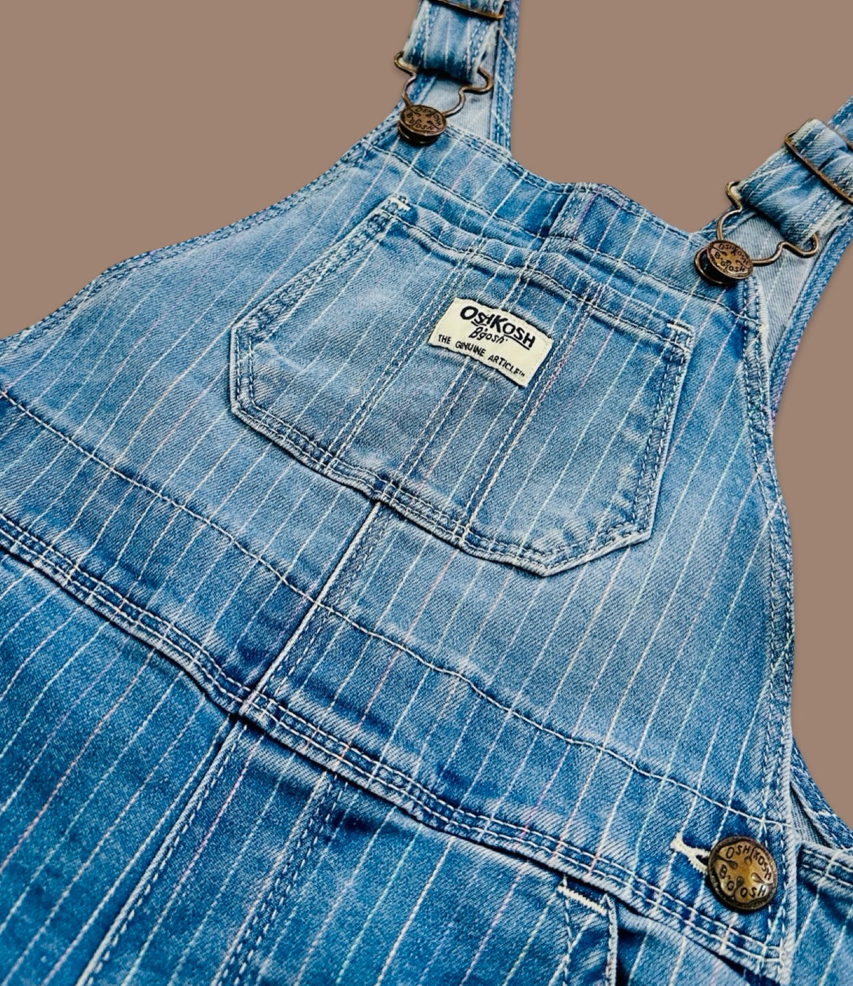 OshKosh B'gosh denim pinstripe overalls