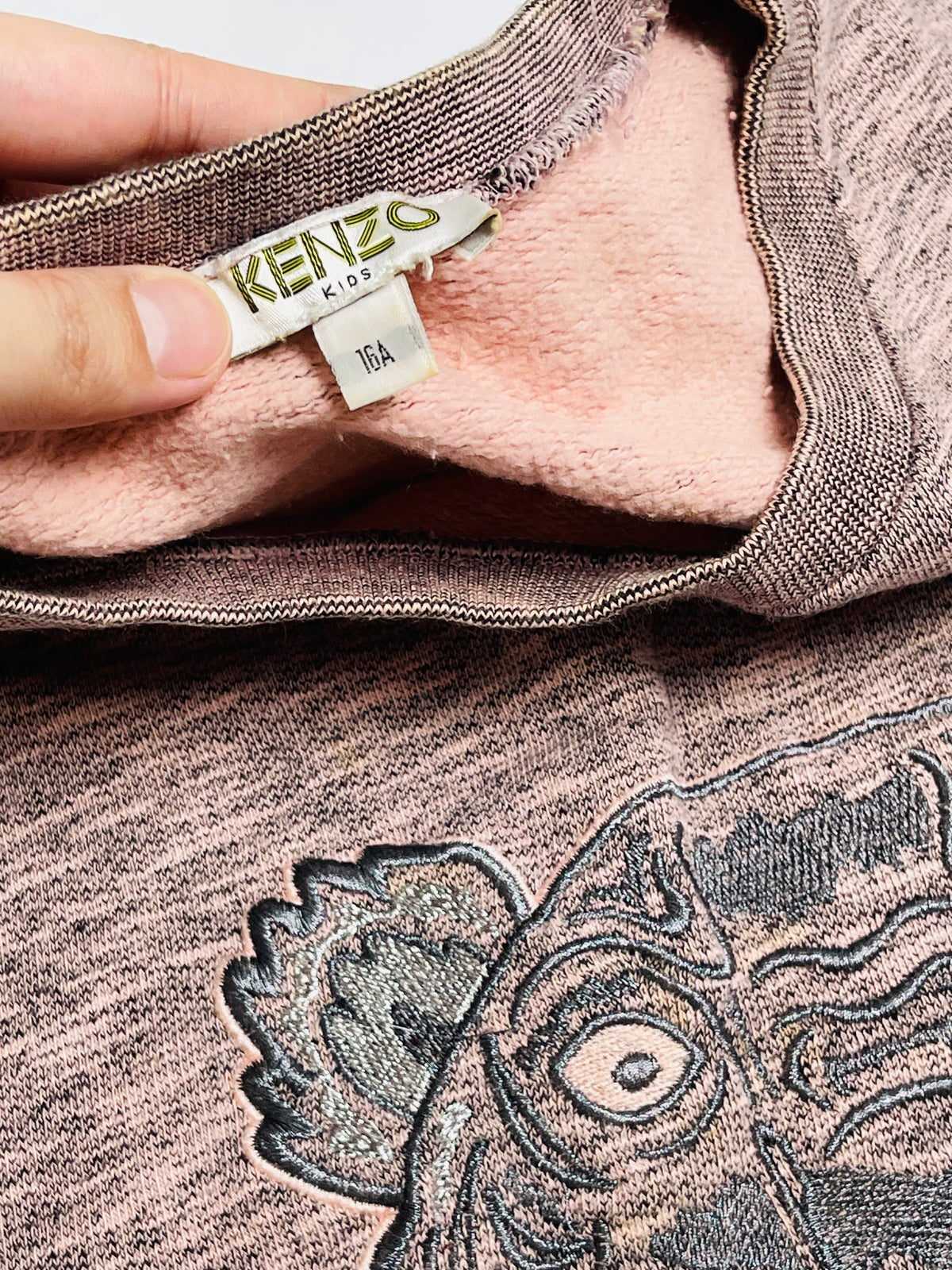 Kenzo Kids Tiger Embroidered Sweatshirt | Pink-Mauve